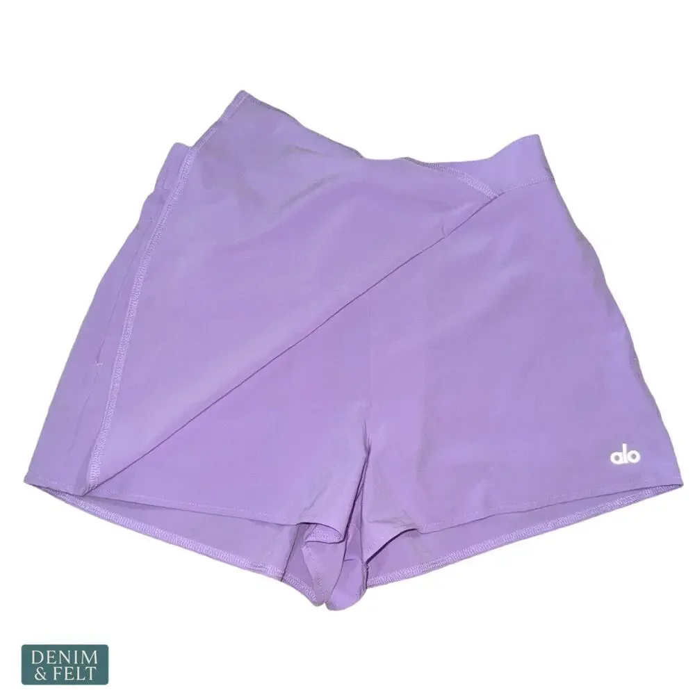 ALO Yoga Lavender Tenniscore Skort Pilates Athleisure Golf Skirt Built In Shorts